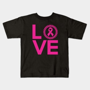 Pink Ribbon Love Kids T-Shirt